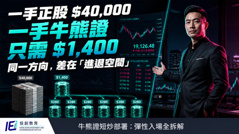一手正股四萬元、一手牛熊證一千四：同一個方向，差價背後差的其實是進退空間
